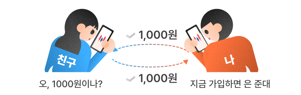 친구 초대 일러스트